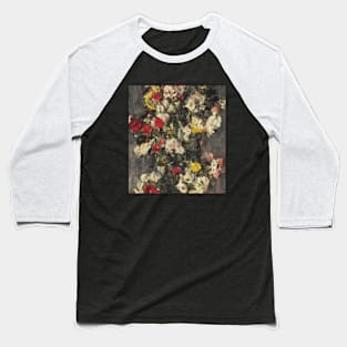 Flowers Design Symbolist Vintage Baseball T-Shirt